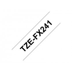 BROTHER TZEFX241 Taśma Brother 18mm BLACK ON WHITE FLEXIBLE ID