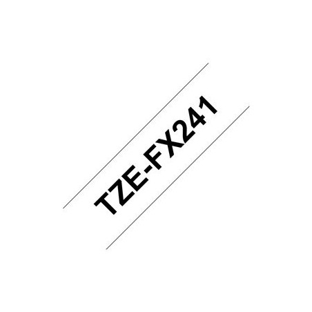 BROTHER TZEFX241 Taśma Brother 18mm BLACK ON WHITE FLEXIBLE ID