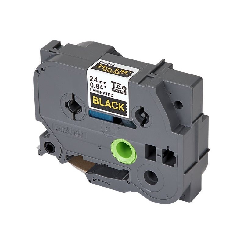 BROTHER TZE354 Taśma Brother 24mm Gold on Black