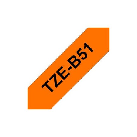 BROTHER TZEB51 Taśma Brother 24mm BLACK ON FLUO. ORANGE