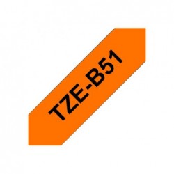BROTHER TZEB51 Taśma Brother 24mm BLACK ON FLUO. ORANGE