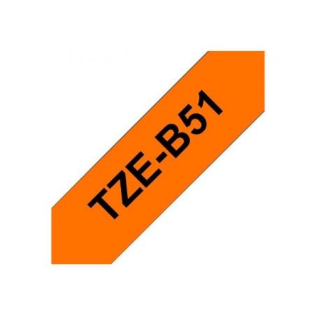BROTHER TZEB51 Taśma Brother 24mm BLACK ON FLUO. ORANGE