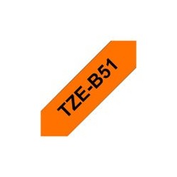 BROTHER TZEB51 Taśma Brother 24mm BLACK ON FLUO. ORANGE