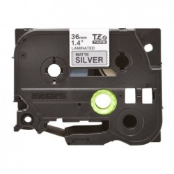 BROTHER TZEM961 Taśma Brother 36mm BLACK ON SILVER (MAT) TAPE / METALIC