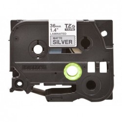 BROTHER TZEM961 Taśma Brother 36mm BLACK ON SILVER (MAT) TAPE / METALIC