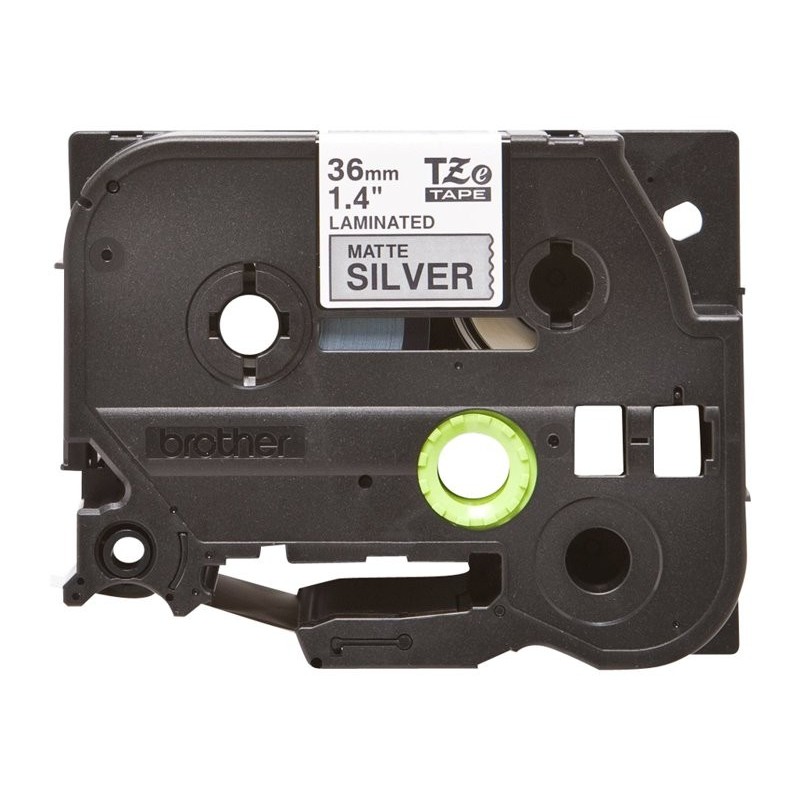 BROTHER TZEM961 Taśma Brother 36mm BLACK ON SILVER (MAT) TAPE / METALIC