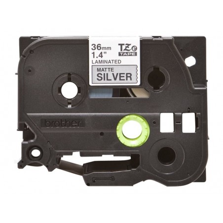 BROTHER TZEM961 Taśma Brother 36mm BLACK ON SILVER (MAT) TAPE / METALIC