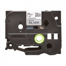 BROTHER TZEM961 Taśma Brother 36mm BLACK ON SILVER (MAT) TAPE / METALIC