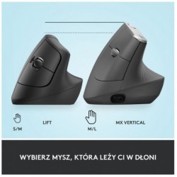 Mysz Lift Grafit dla praworęcznych 910-006473 Mysz Lift Grafit dla praworęcznych 910-006473