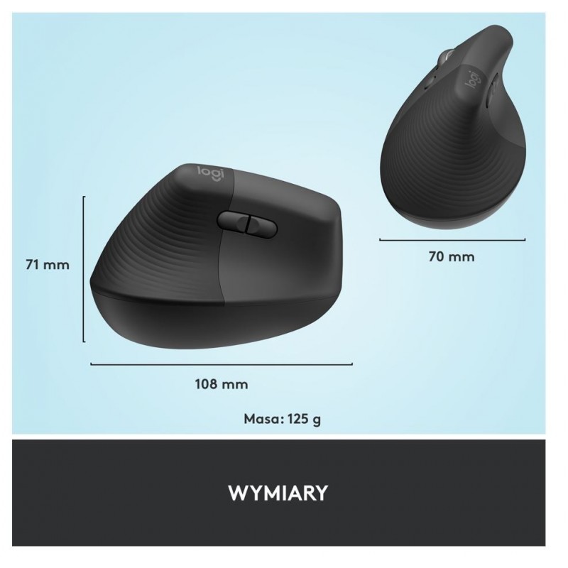 Mysz Lift Grafit dla leworęcznych 910-006474 Mysz Lift Grafit dla leworęcznych 910-006474