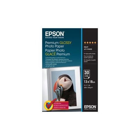 EPSON C13S042154 Papier Epson Premium Glossy photo 255g 13x18 30ark EPSON C13S042154 Papier Epson Premium Glossy photo 255g 13x18 30ark