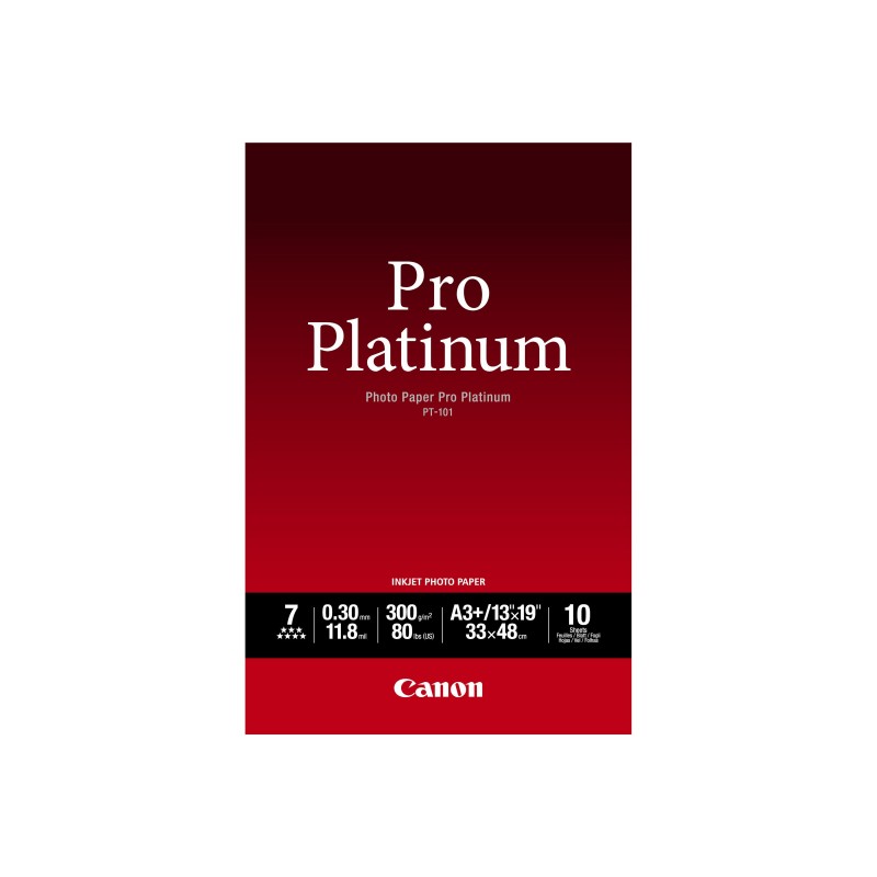 CANON 2768B018 Papier Canon PT101 Pro Platinum Photo 300g A3+ 10ark CANON 2768B018 Papier Canon PT101 Pro Platinum Photo 300g A3+ 10ark