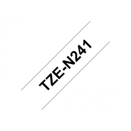 BROTHER TZEN241 Taśma Brother 18mm BLACK ON WHITE NON LAMINATED