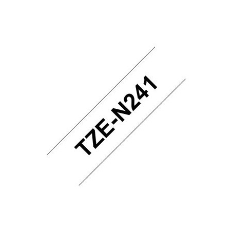 BROTHER TZEN241 Taśma Brother 18mm BLACK ON WHITE NON LAMINATED
