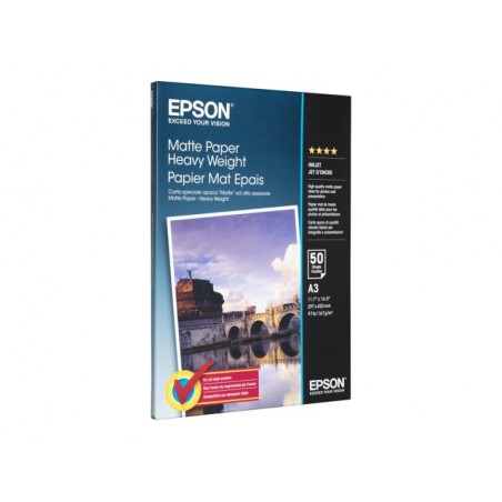 EPSON C13S041261 Papier Epson Epson matte Heavyweight 167g A3 50ark EPSON C13S041261 Papier Epson Epson matte Heavyweight 167g A3 50ark