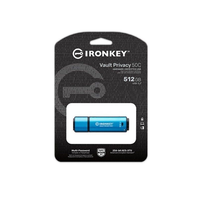 Pendrive 512GB IronKey Vault Privacy50C AES-256 FIPS-197 Pendrive 512GB IronKey Vault Privacy50C AES-256 FIPS-197