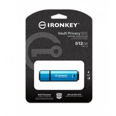 Pendrive 512GB IronKey Vault Privacy50C AES-256 FIPS-197 Pendrive 512GB IronKey Vault Privacy50C AES-256 FIPS-197