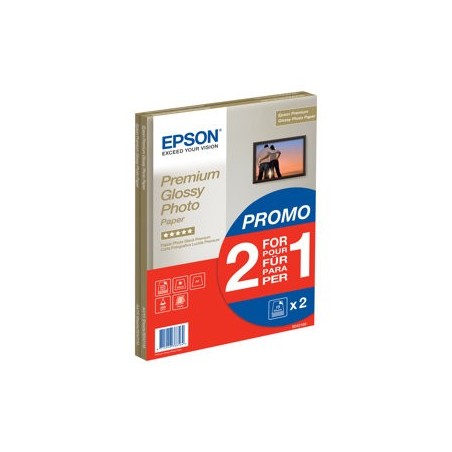 EPSON Premium glossy photo paper inkjet 255g/m2 A4 2x15 sheets 1-pack BOGOF EPSON Premium glossy photo paper inkjet 255g/m2 A4 2x15 sheets 1-pack BOGOF