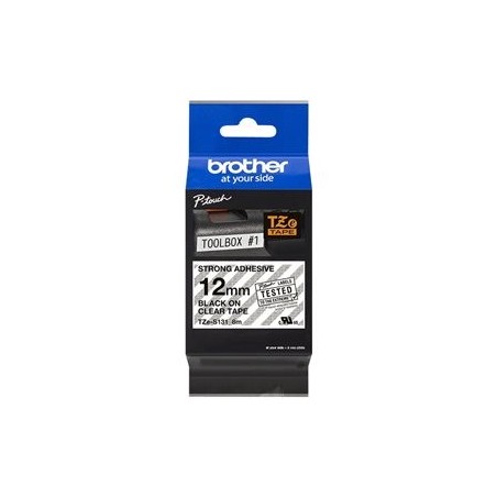 BROTHER TZES131 Taśma Brother 12mm BLACK ON CLEAR ADHESIVE TAPE BROTHER TZES131 Taśma Brother 12mm BLACK ON CLEAR ADHESIVE TAPE