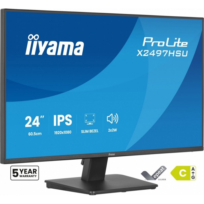Monitor ProLite 23.8 cala X2497HSU-B1 IPS,FHD,HDMI,DP,120Hz,350CD,2xUSBv3.2, 2xUSB-C, GW 5lat Monitor ProLite 23.8 cala X2497HSU-B1 IPS,FHD,HDMI,DP,120Hz,350CD,2xUSBv3.2, 2xUSB-C, GW 5lat