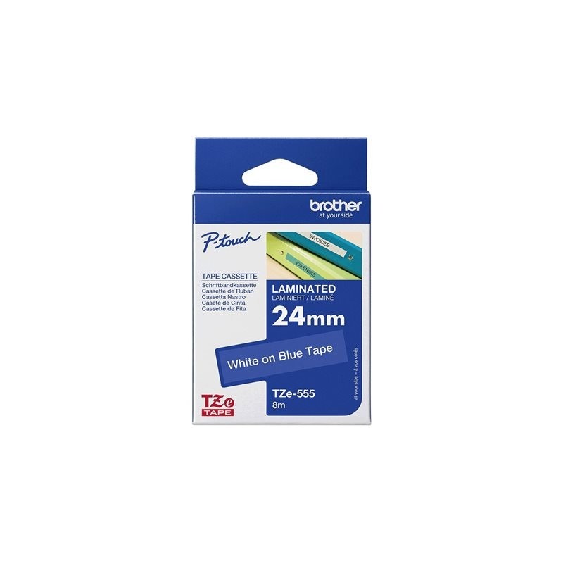BROTHER TZE555 Taśma Brother 24mm WHITE ON BLUE BROTHER TZE555 Taśma Brother 24mm WHITE ON BLUE