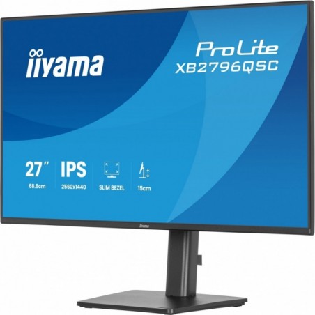 Monitor ProLite 27 cali XB2796QSC-B1 IPS,QHD,HDMI,USB-C (PD 65W),75Hz, 350cd, 1xUSB 3.2 , 1xUSB-C, 2x2W, HAS 150/PIVOT/obrót st Monitor ProLite 27 cali XB2796QSC-B1 IPS,QHD,HDMI,USB-C (PD 65W),75Hz, 350cd, 1xUSB 3.2 , 1xUSB-C, 2x2W, HAS 150/PIVOT/obrót st