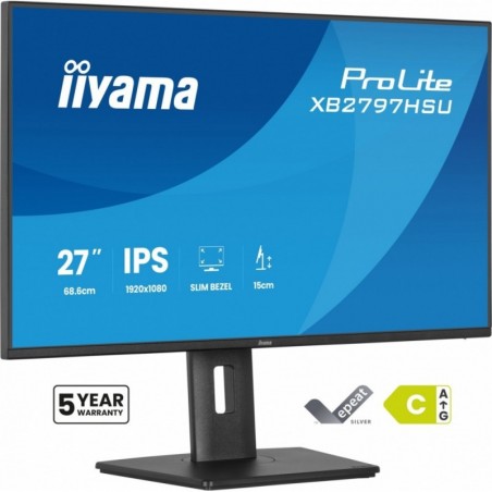 Monitor ProLite 27 cali XB2797HSU-B1 IPS,FHD,HDMI,DP,120Hz,2xUSBv3.2, 2xUSB-C, 350 CD, 2x2W, HAS 150/PIVOT Monitor ProLite 27 cali XB2797HSU-B1 IPS,FHD,HDMI,DP,120Hz,2xUSBv3.2, 2xUSB-C, 350 CD, 2x2W, HAS 150/PIVOT
