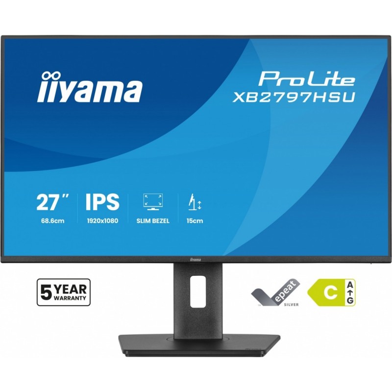 Monitor ProLite 27 cali XB2797HSU-B1 IPS,FHD,HDMI,DP,120Hz,2xUSBv3.2, 2xUSB-C, 350 CD, 2x2W, HAS 150/PIVOT Monitor ProLite 27 cali XB2797HSU-B1 IPS,FHD,HDMI,DP,120Hz,2xUSBv3.2, 2xUSB-C, 350 CD, 2x2W, HAS 150/PIVOT