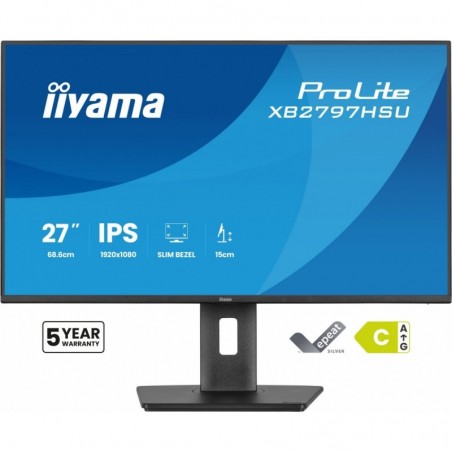 Monitor ProLite 27 cali XB2797HSU-B1 IPS,FHD,HDMI,DP,120Hz,2xUSBv3.2, 2xUSB-C, 350 CD, 2x2W, HAS 150/PIVOT Monitor ProLite 27 cali XB2797HSU-B1 IPS,FHD,HDMI,DP,120Hz,2xUSBv3.2, 2xUSB-C, 350 CD, 2x2W, HAS 150/PIVOT