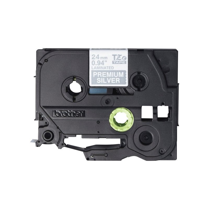 BROTHER TZEPR955 Taśma Brother 24mm White on Premium Silver BROTHER TZEPR955 Taśma Brother 24mm White on Premium Silver