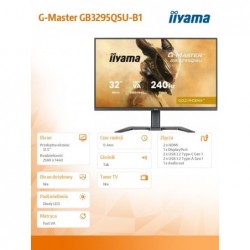 Monitor G-Master 31.5 cala GB3295QSU-B1 QHD,FastVA,240Hz,2xHDMI,DP,400cd,0,4ms, 2xUSB 3.2 , 2xUSB-C, HAS 150, FreeSync Premium - Monitor G-Master 31.5 cala GB3295QSU-B1 QHD,FastVA,240Hz,2xHDMI,DP,400cd,0,4ms, 2xUSB 3.2 , 2xUSB-C, HAS 150, FreeSync Premium -