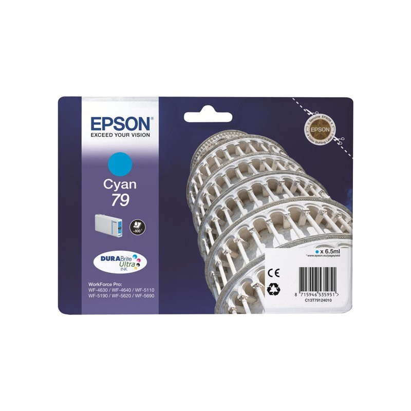 EPSON C13T79124010 Tusz Epson cyan T7912 7 ml WF-5110DW/WF-5190DW/WF-5620DWF/WF-5690DWF EPSON C13T79124010 Tusz Epson cyan T7912 7 ml WF-5110DW/WF-5190DW/WF-5620DWF/WF-5690DWF