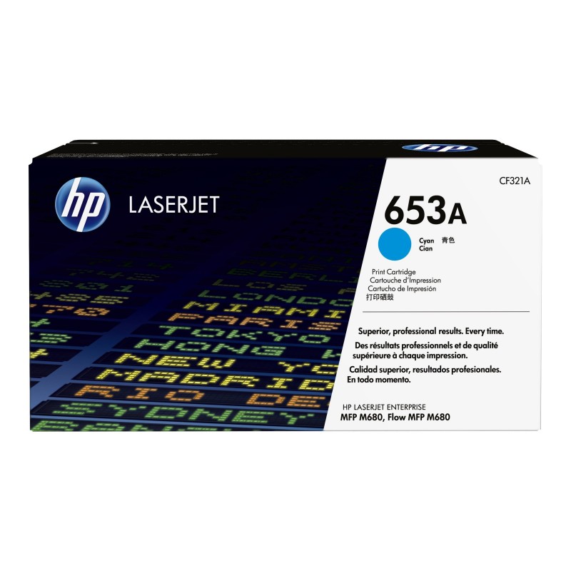 HP 653A Cyan Toner Color LaserJet Enterprise MFP M680 16500 pages HP 653A Cyan Toner Color LaserJet Enterprise MFP M680 16500 pages
