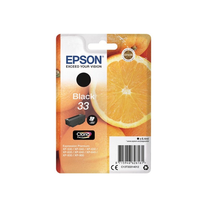 EPSON C13T33314012 Tusz Epson Singlepack black 33 Claria Premium EPSON C13T33314012 Tusz Epson Singlepack black 33 Claria Premium