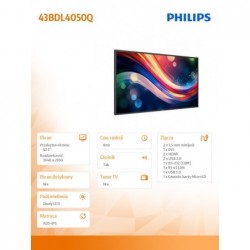 Monitor wielkoformatowy 43 cale 43BDL4050Q Public Display Monitor wielkoformatowy 43 cale 43BDL4050Q Public Display