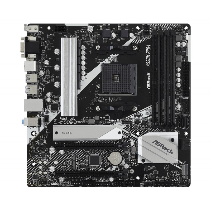 Płyta główna A520M Pro4 AM4 4DDR4 HDMI/DP/VGA M.2 mATX 