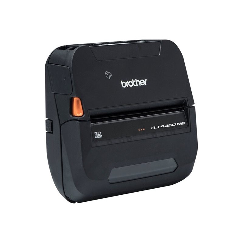 BROTHER RuggedJet RJ-4250WB Label printer direct thermal Roll 113mm 203dpi 127mm/sec USB 2.0 Wi-Fi NFC Bluetooth 4.2 BROTHER RuggedJet RJ-4250WB Label printer direct thermal Roll 113mm 203dpi 127mm/sec USB 2.0 Wi-Fi NFC Bluetooth 4.2
