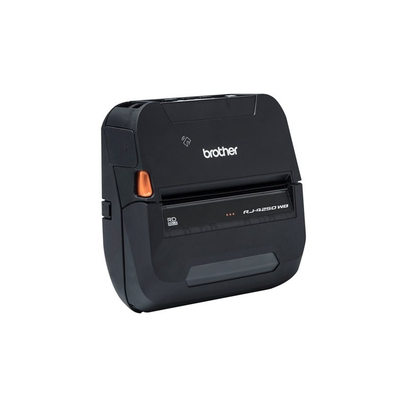 BROTHER RuggedJet RJ-4250WB Label printer direct thermal Roll 113mm 203dpi 127mm/sec USB 2.0 Wi-Fi NFC Bluetooth 4.2 BROTHER RuggedJet RJ-4250WB Label printer direct thermal Roll 113mm 203dpi 127mm/sec USB 2.0 Wi-Fi NFC Bluetooth 4.2