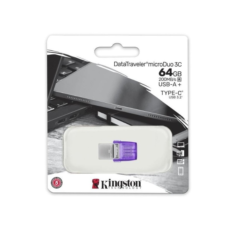 Pendrive Data Traveler MicroDuo 3C G3  64GB USB-A/USB-C 