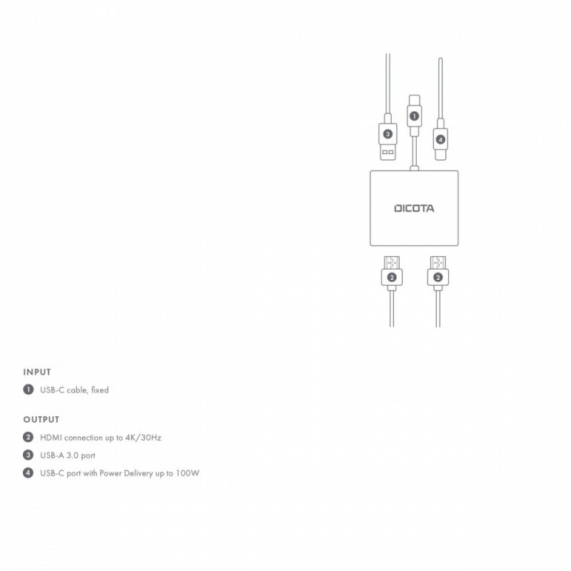 Stacja dokująca USB-C Portable 4-in-1 D ock 4K 2xHDMI 100W PD Stacja dokująca USB-C Portable 4-in-1 D ock 4K 2xHDMI 100W PD