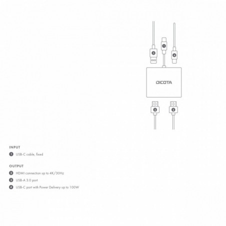 Stacja dokująca USB-C Portable 4-in-1 D ock 4K 2xHDMI 100W PD Stacja dokująca USB-C Portable 4-in-1 D ock 4K 2xHDMI 100W PD