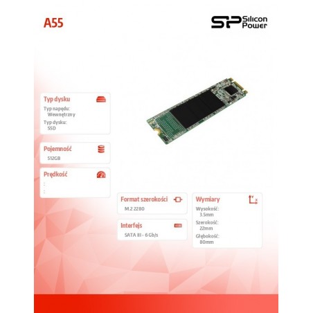 Dysk SSD A55 512GB M.2 560/530 MB/s Dysk SSD A55 512GB M.2 560/530 MB/s