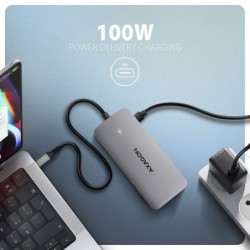 HMC-CUB83X2 Wieloportovy hub USB 7in1, 10Gbps, 2x USB-A, 1x USB-C, 1x HDMI 4K/144Hz, DP 8K/30Hz, GLAN, PD 100W, 15cm USB-C kabel HMC-CUB83X2 Wieloportovy hub USB 7in1, 10Gbps, 2x USB-A, 1x USB-C, 1x HDMI 4K/144Hz, DP 8K/30Hz, GLAN, PD 100W, 15cm USB-C kabel