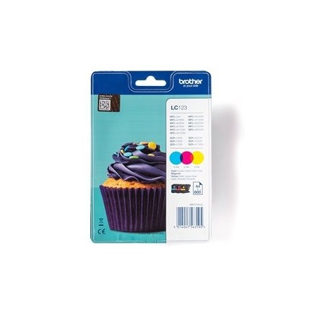 BROTHER LC123RBWBP Zestaw Brother LC123RBWBP CMY Blister Pack 600str MFC-J4510DW / DCP-J552DW