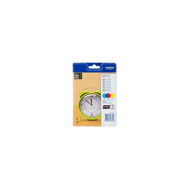 BROTHER LC125XLRBWBP Zestaw Brother LC125XLRBWBP CMY Blister Pack 1 200str MFC-J4510DW