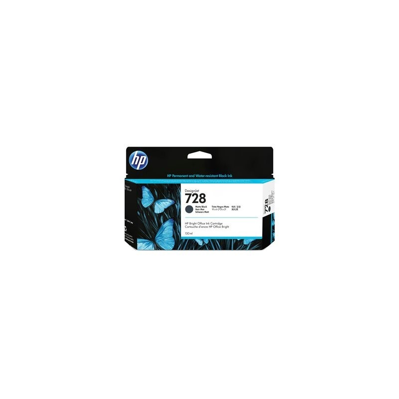 HP 728 130-ml Matte Black DesignJet Ink Cartridge HP 728 130-ml Matte Black DesignJet Ink Cartridge