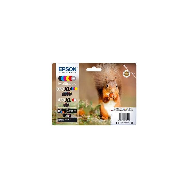 EPSON C13T379D4010 Tusz Epson Multipack 6-colors 378XL+478XL Claria photo HD