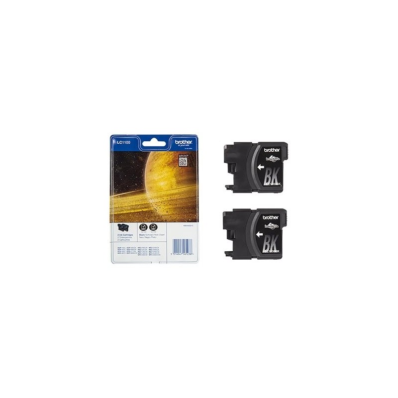 BROTHER LC1100BKBP2 Tusz Brother LC1100BKBP2 black Blister Pack (dwupak) 450str DCP395CN/DCP58CW