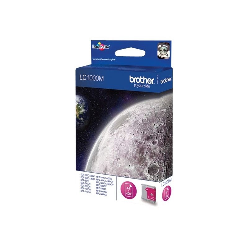 BROTHER LC1000M Tusz Brother LC1000M magenta 400str DCP330C / DCP540CN / MFC5460CN