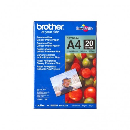 BROTHER BP71GA4 Papier fotograficzny Brother BP71GA4 20ark błyszczący A4 BROTHER BP71GA4 Papier fotograficzny Brother BP71GA4 20ark błyszczący A4